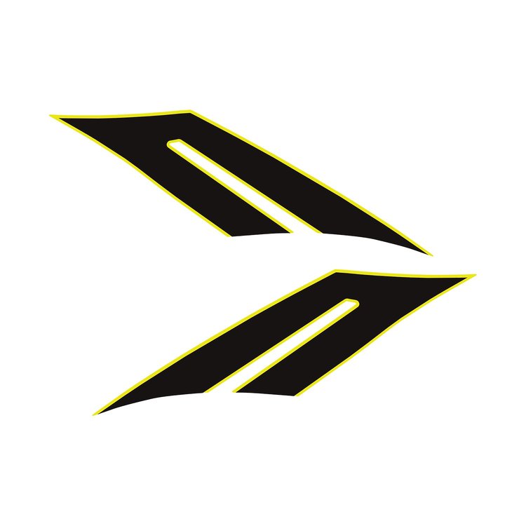 79871 Fender Hash Marks -2017 GS Style, 2015-2019 Chevy Corvette, Gloss Yellow/Matte Black, Left/Driver & Right/Passenger