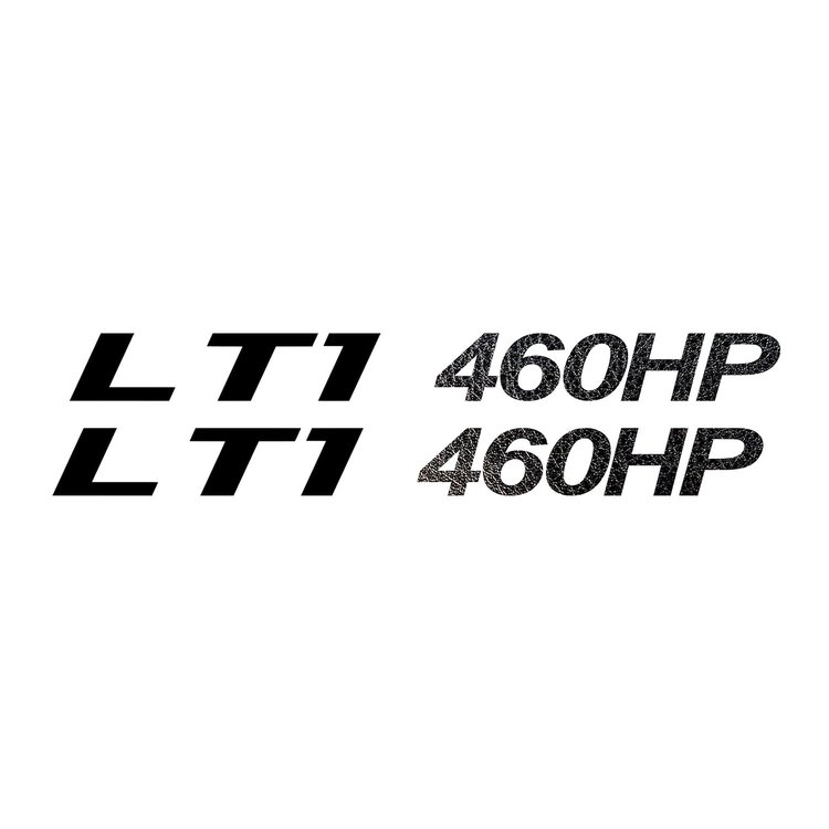 79948 Fuel Rail Horsepower Decals, 2014-2019 Chevy Corvette, Gloss Black LT1 Black Faux Leather 460HP