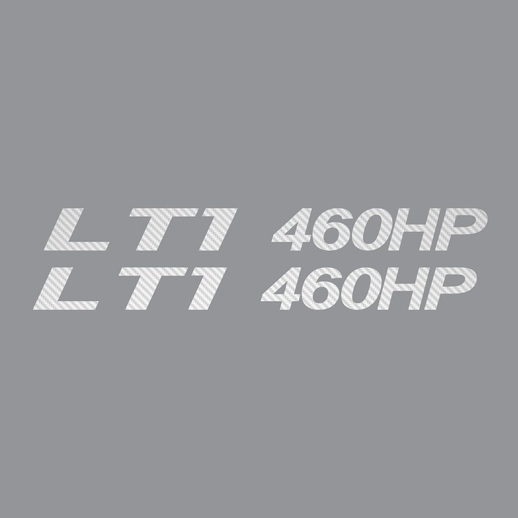79957 Fuel Rail Horsepower Decals, 2014-2019 Chevy Corvette, White Carbon Fiber LT1 White Carbon Fiber 460HP