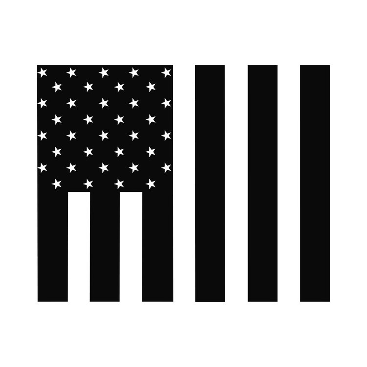 79958 Rear Window US Flag Decal, 2014-2019 Chevy Corvette, Gloss Black