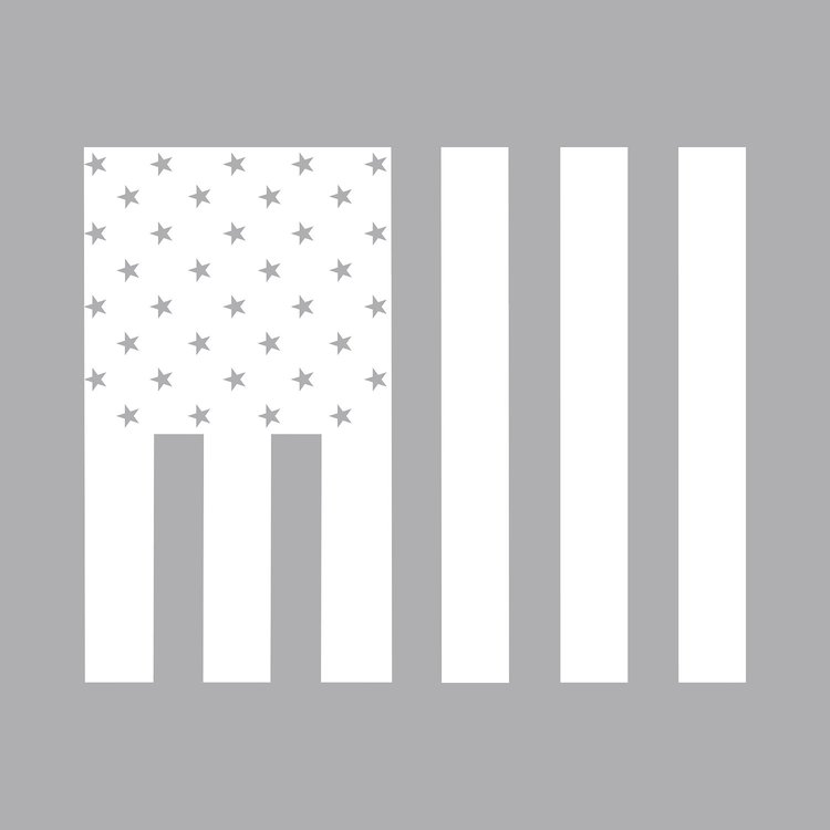 79959 Rear Window US Flag Decal, 2014-2019 Chevy Corvette, Gloss White