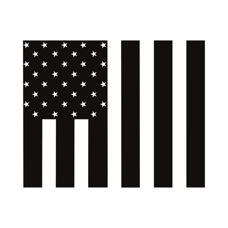 79961 Rear Window US Flag Decal, 2014-2019 Chevy Corvette, Matte Black