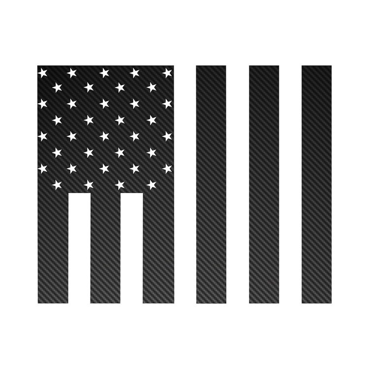 79964 Rear Window US Flag Decal, 2014-2019 Chevy Corvette, Black Carbon Fiber