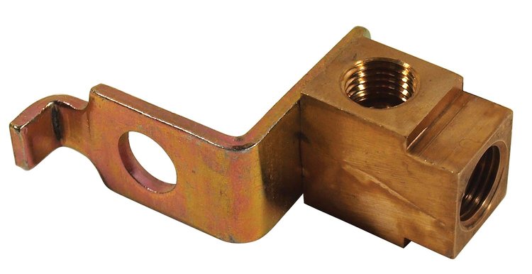 8125 Brake Line Block, 1965-1968 Chevy Corvette, LF, 65-66 W/PB 1/4 in., 67-68 All