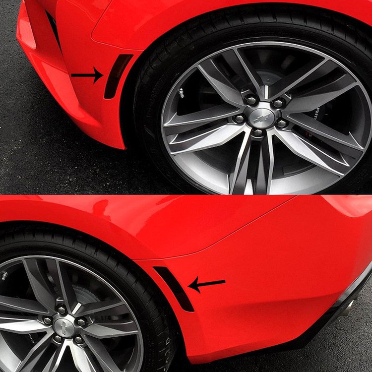 C8055 Complete Side Marker/Rear Reflector Blackout Kit, 2016-2023 Chevy Camaro, Dark Smoked