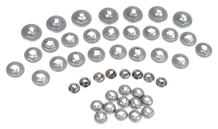 K1016 Emblem Speednut Kit, 1968-1968 Chevy Corvette, 45 Piece