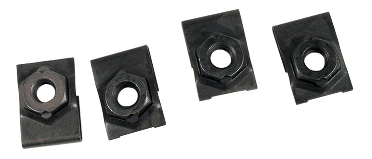 K1040 Fan Shroud U-Nuts, 1966-1967 Chevy Corvette, 4 Piece Set