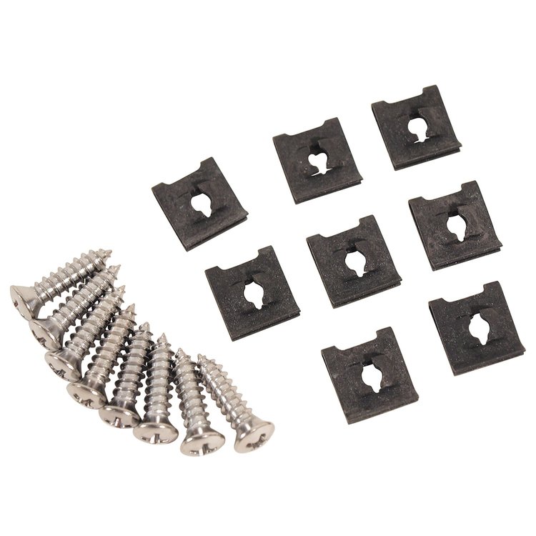 K1151 Exhaust Bezel Screws & J Nuts, 1968-1969 Chevy Corvette, 16 Piece Set