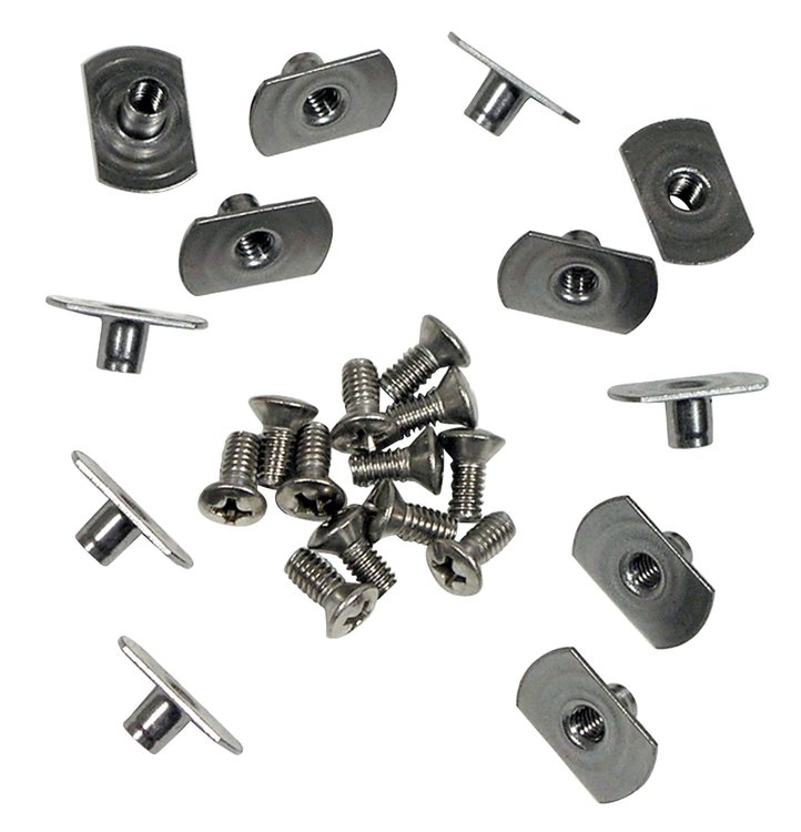 K1320 Softtop Header Weatherstrip Screw & T-Nut Set, 1956-1962 Chevy Corvette