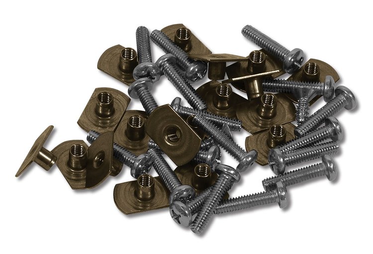 K1326 Weatherstrip Retainer Screw Set, 1956-1962 Chevy Corvette, Side Rail