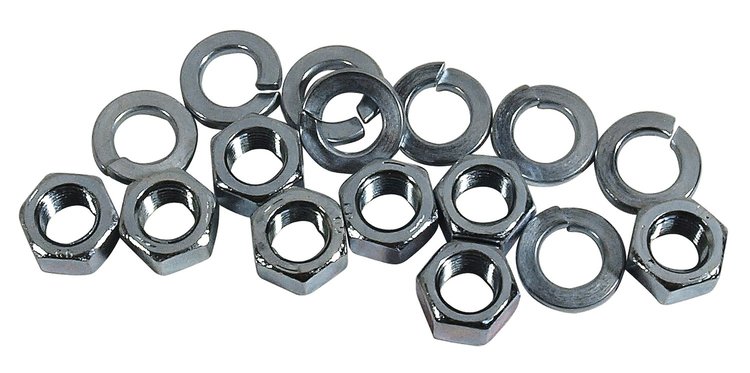 K1503 Park Brake Flange Plate Nut & Lock Washers 16pc, 1963-1982 Chevy Corvette