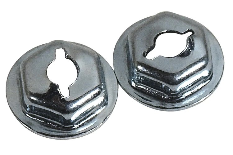 K1536 Nose Emblem Speednuts, 1973-1976 Chevy Corvette, 2pc Set