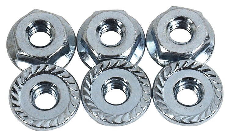 MA16319 Rear Valance Exhaust Bezel Mounting Nuts, 1965-1966 Ford Mustang, GT, 6 pieces