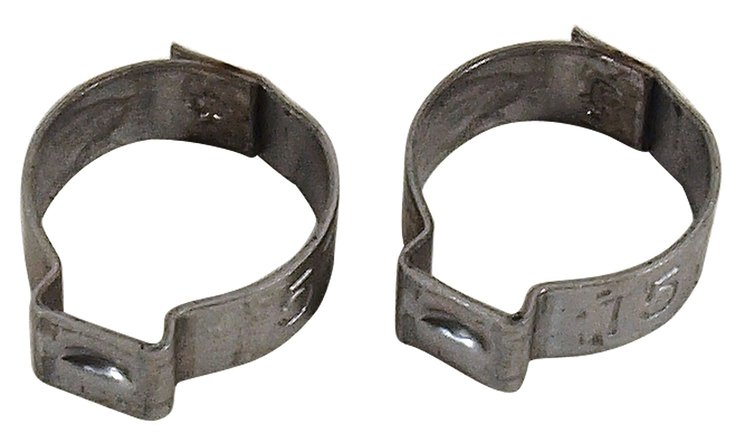 MA16892 Gas Line Hose Clamps, 1964-1967 Ford Mustang, 5/16 in. 2 Pieces, All Exc 1967 Big Block