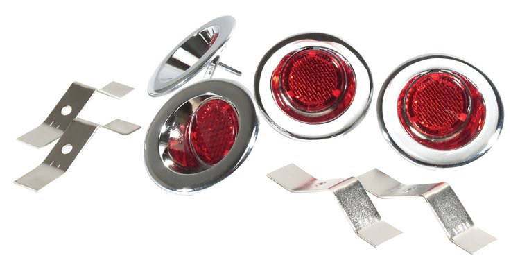 X2099 Door Panel Reflectors, 1958-1962 Chevy Corvette, 4 Piece Set