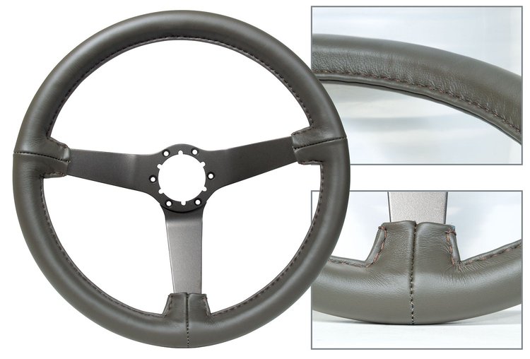 X23960 Reproduction Steering Wheel, 1982-1982 Chevy Corvette, Collector Leather Bronze Spokes
