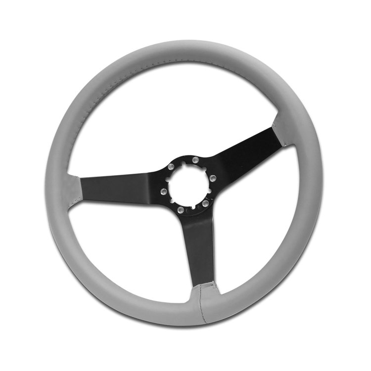 X23964 Reproduction Steering Wheel, 1981-1981 Chevy Corvette, Silver Leather W/Black Spokes