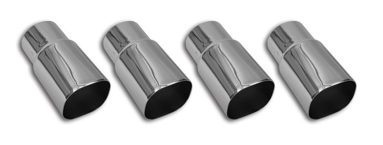 X2432 Exhaust Tips, 1985-1991 Chevy Corvette, ZR1 Style Chrome 4 Piece Set