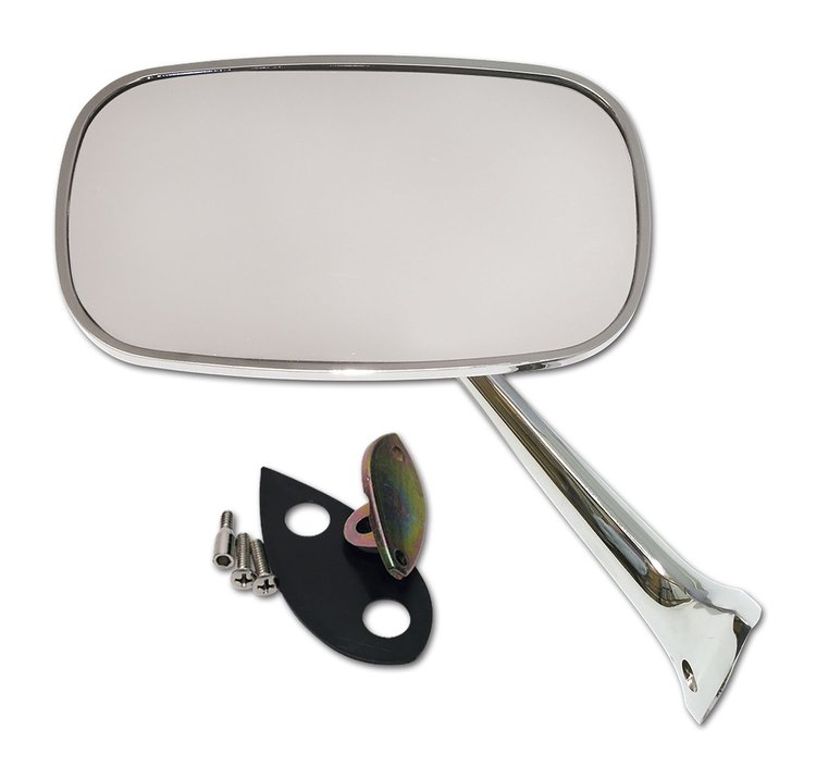 X2524 Outside Mirror, 1975-1979 Chevy Corvette, LH W/Mounting Kit