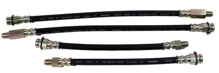 X2570 Brake Hoses, 1963-1982 Chevy Corvette, Rubber 4 Piece Set