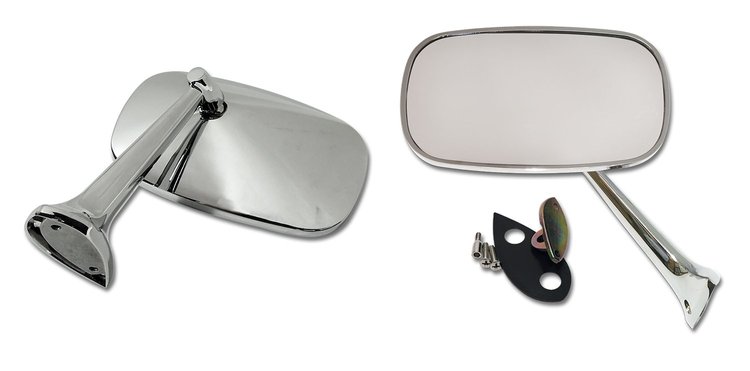 X2592 Outside Mirrors, 1975-1979 Chevy Corvette, W/Mounting Kits