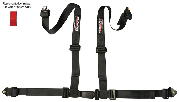 114003 Restraint, 4-Point, 2x2, OE Latch, Bolt-In, Red, Individual Shoulder, Non-SFI , Blue