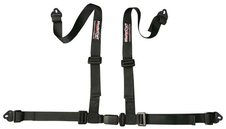 114204 Restraint, 4-Point, 2x2, OE Latch, Snap-In, Black, Individual Shoulder, Non-SFI , Black
