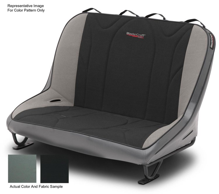 310157 46 in. Rubicon Rear Bench w/o Headrest, 2007-2018 Jeep JK, Smoke w/Black Center & Gray Side Panels