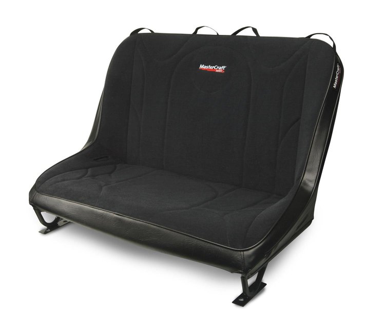 310254 40 in. Rubicon Rear Bench w/o Headrest, 1966-1977 Ford Bronco, Black w/Black Center & Black Side Panels