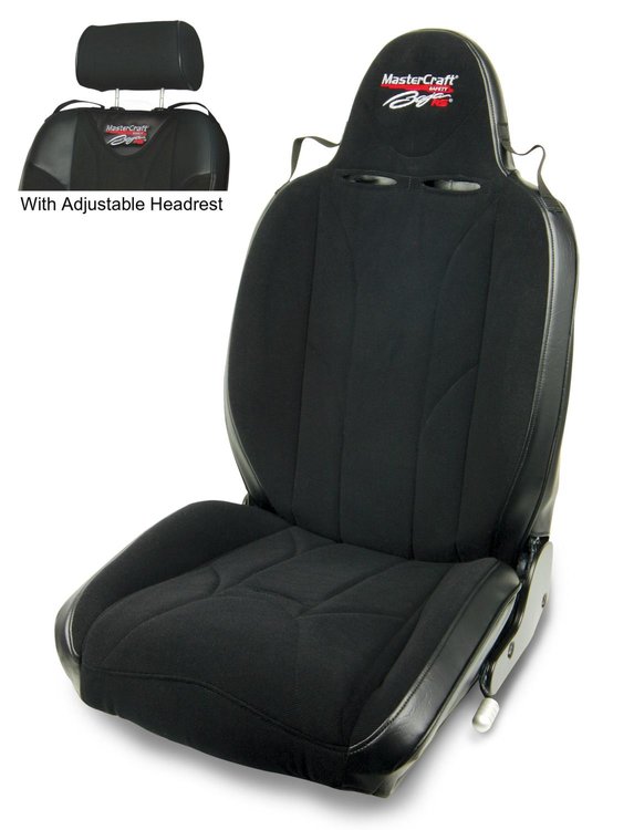 512024 MasterCraft Baja RS w/Adj. Headrest, Black w/Black Center & Black Side Panels, Recliner Lever Left, w/BRS Stitch Pattern