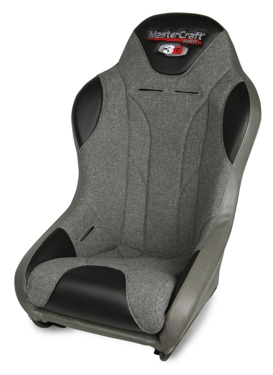568019 Standard 3G Seat w/DirtSport Stitch Pattern, Smoke Gray with Heather Gray Fabric Center and Side Panels, Smoke Band