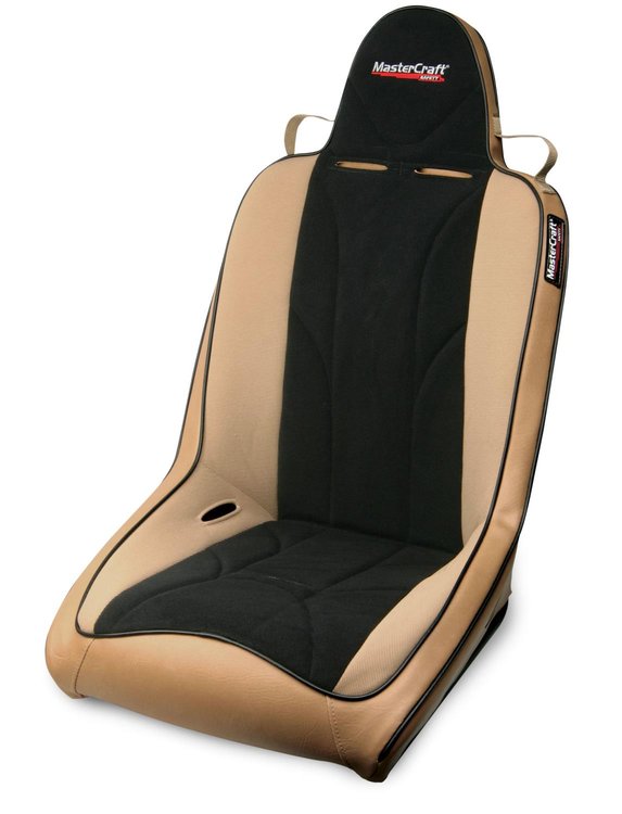 576218 Sportsman w/Fixed Headrest, Tan w/Black Center & Brown Haze Side Panels w/BRS Stitch Pattern