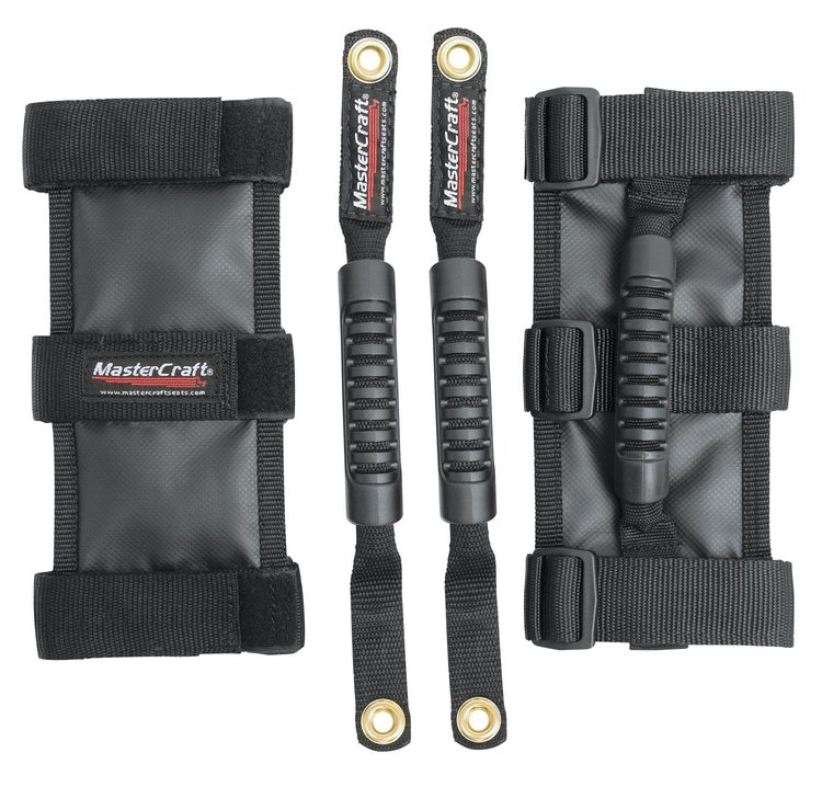 684206 Front and Rear Grab Handle Set, 2007-2015 Jeep JK [Black]