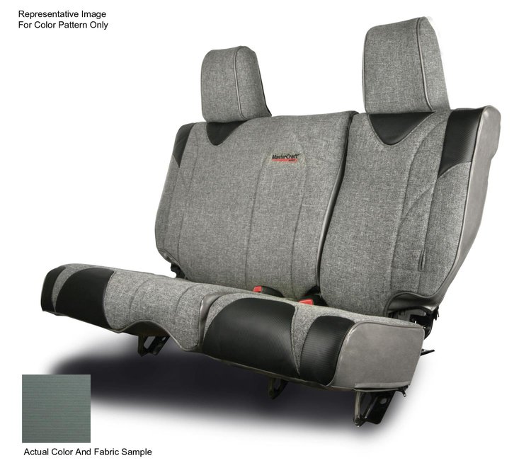702647 Fold & Tumble, 2011-2012 Jeep JK, Split-Bench, Slip Cover, Rear 60/40, Smoke w/Black Center & Gray Side Panels