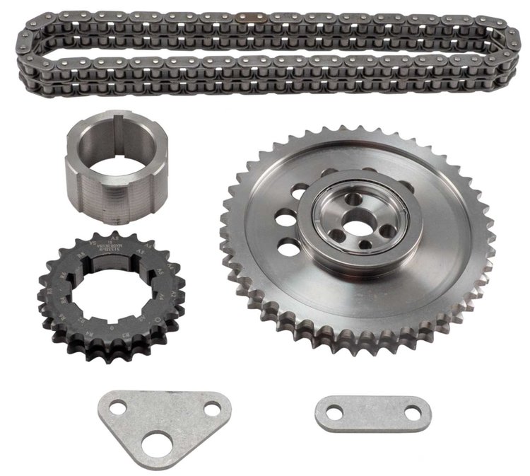 48562T-9 Premium Racing Engine Timing Set GM LS 4.8/5.3/6.0/6.2L Engines, Billet Steel [Double Roller Chain]