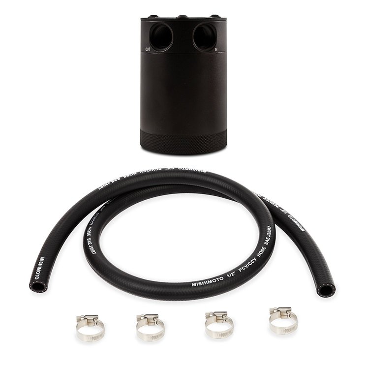 MMBCC-CBTWO-BKH Universal Compact Baffled Oil Catch Can Kit, 2-Port