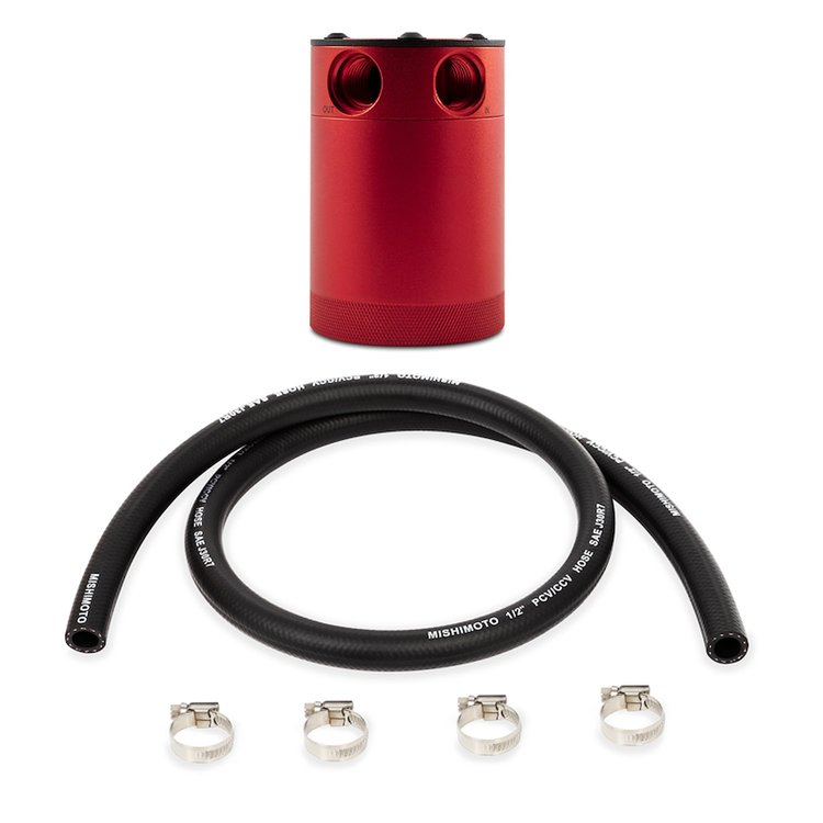 MMBCC-CBTWO-RDH Universal Compact Baffled Oil Catch Can Kit, 2-Port