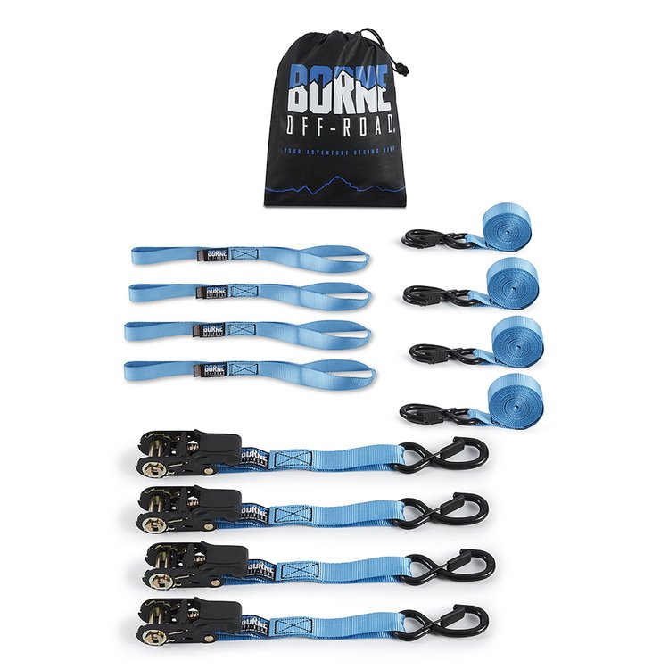 BNRTC-TDMD-4BL Borne Off-Road Medium-Duty Ratchet Tie-Down Kit (4-pack)