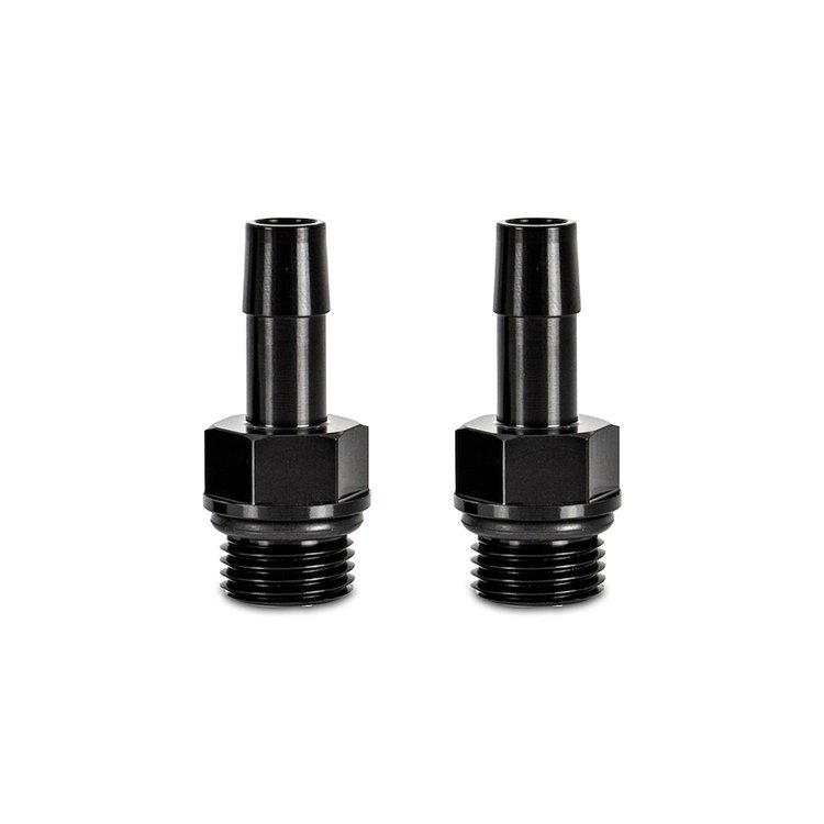 MMFT-M16-38BK Hose Barb Fittings, 16 mm x 1.5 to 3/8 in., Aluminum, Black