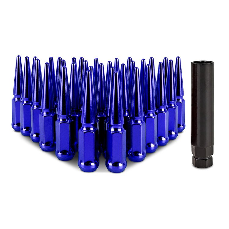 MMLG-SP1415-32BL Spiked Lug Nuts, M14x1.5, 32-PC Set, Blue