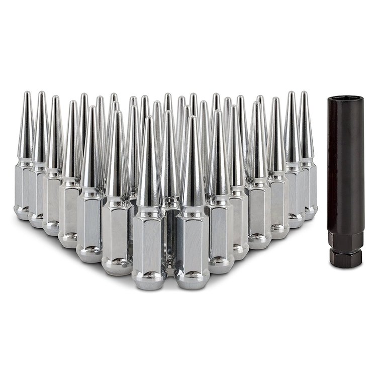 MMLG-SP1415-32CH Spiked Lug Nuts, M14x1.5, 32-PC Set, Chrome