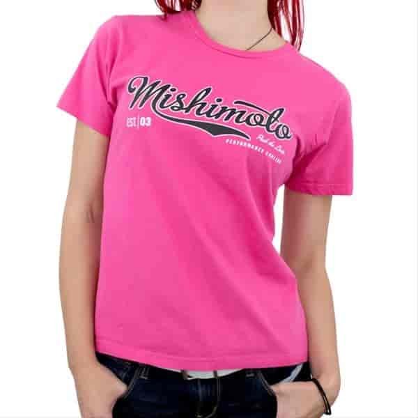 Mishimoto Women s Athletic Script T-Shirt Pink - MFG Part No. MMAPL-SCRIPT-PKL