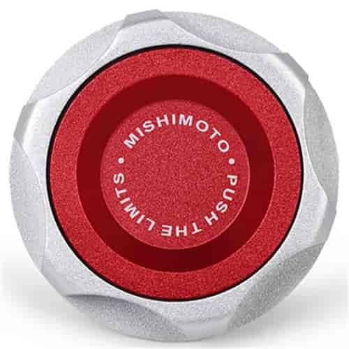 Oil Filler Cap Ford Mustang EcoBoost 2.3L Focus ST 2.0L [Billet Aluminum, Red Insert]