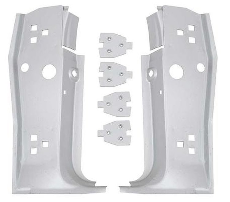 02043C A-Pillar Panel Set 1969-70 Mustang; 6 Piece Set; with Silver Weld Thru Coating