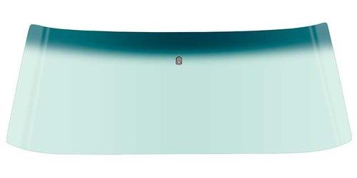 03100C Front Windshield Glass 1969-70 Mustang Fastback; Tinted With Blue/Green BAnd
