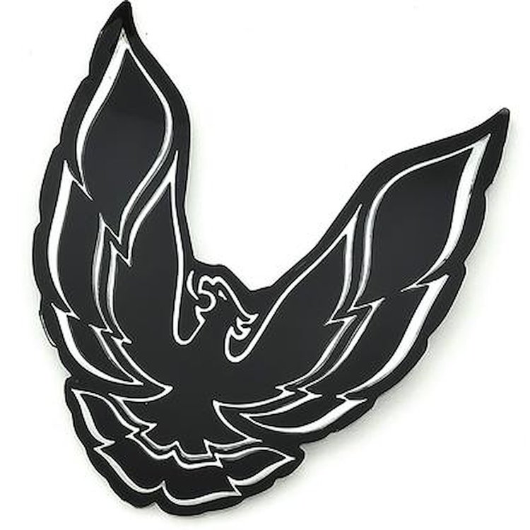 10034413 1985-90 Firebird Trans Am, Formula, SE, Rear Panel Bird Emblem, Silver