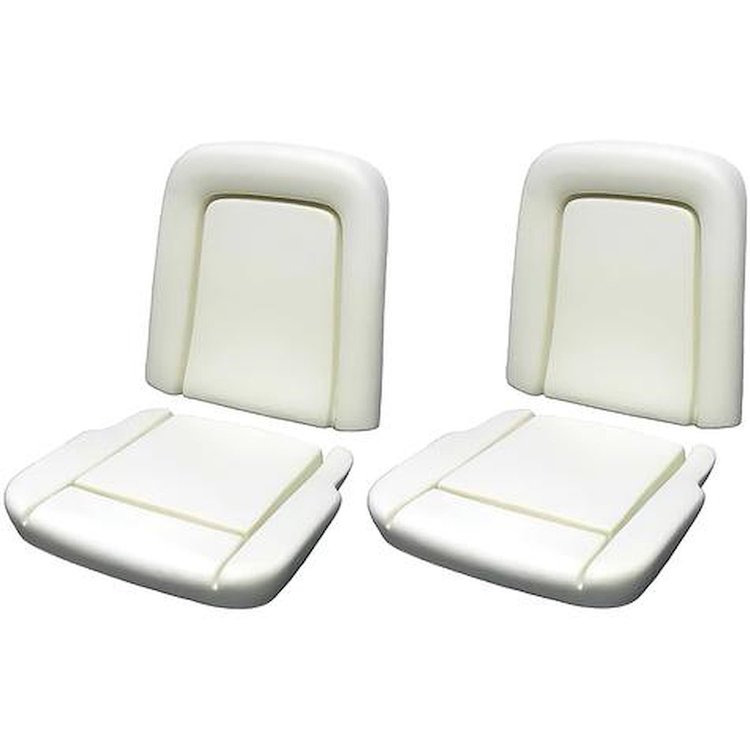 104WPR Front Bucket Seat Foam; 1967 Mustang, Cougar, F-100 Ranger; With Molded-In Listing Wires; Standard or Deluxe Interior;