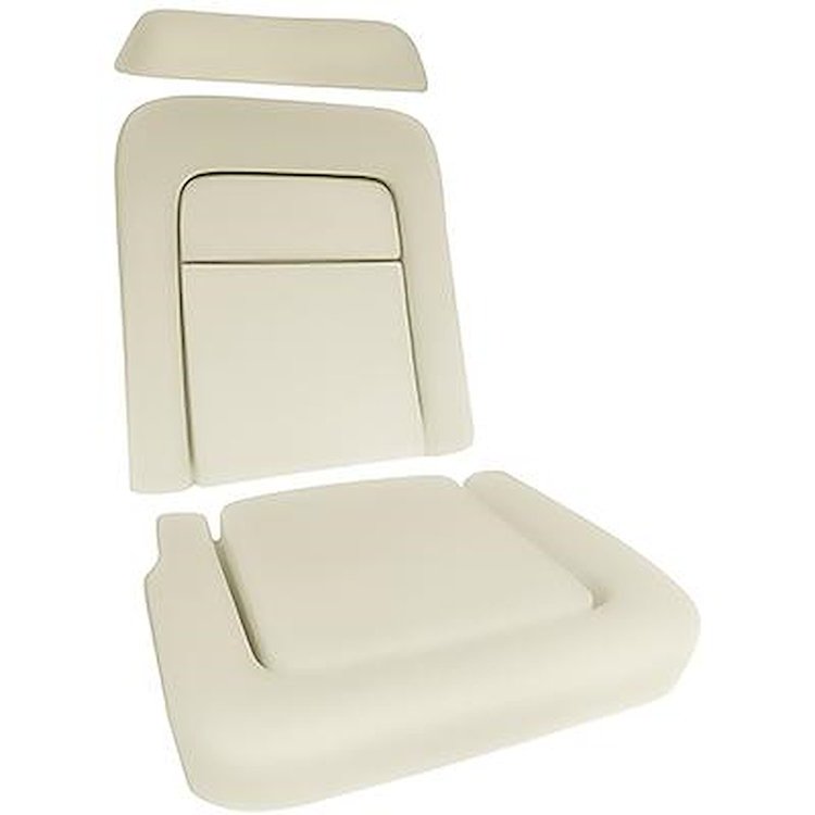 105W Front Bucket Seat Foam; 1968-69 Mustang, Cougar; With Headrest; With Molded-In Listing Wire; Standard or Deluxe