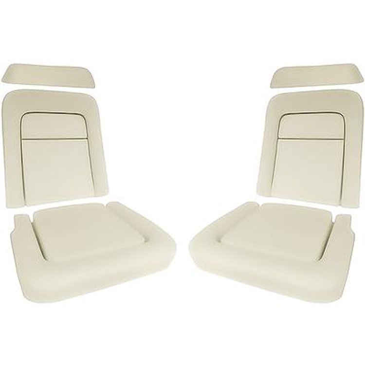 105WPR Seat Foam Set; 1968-69 Mustang; With Headrest; Standard or Deluxe; With Listing Wires; 6-Pieces Total; For 2 Bucket Seats