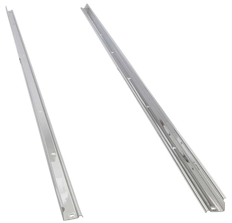110136 1955-57 Chevrolet, GMC, Bed Angle Strips, Long Bed, Stepside, 89", Polished Stainless Steel